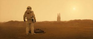 Astronaut Roy McBride (Brad Pitt) prepares to leave Mars in James Gray's Ad Astra (2019)