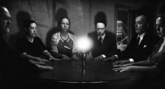 A seance under the guidance of psychic investigator Harry Price tries to contact the ghosts in Ashley Thorpe's Borley Rectory (2017)