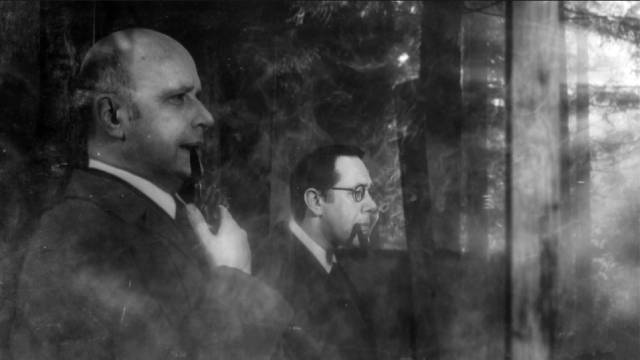 Harry Price (Jonathan Rigby) and reporter V.C. Wall (Reece Shearsmith) wait patiently for the spirits to materialize in Ashley Thorpe's Borley Rectory (2017)