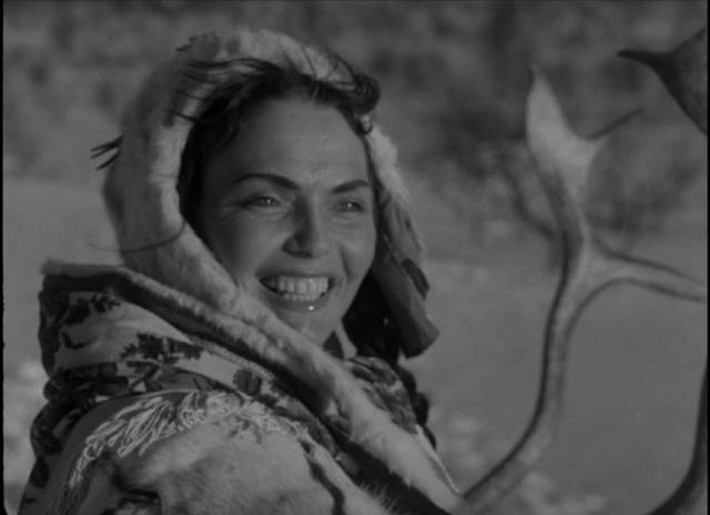 Mirjami Kuosmanen as free spirit Pirita in Erik Blomber's The White Reindeer (1952)