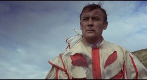 Sergeant Howie (Edward Woodward) gets his first look at the fate awaiting him in Robin Hardy's The Wicker Man (1973)