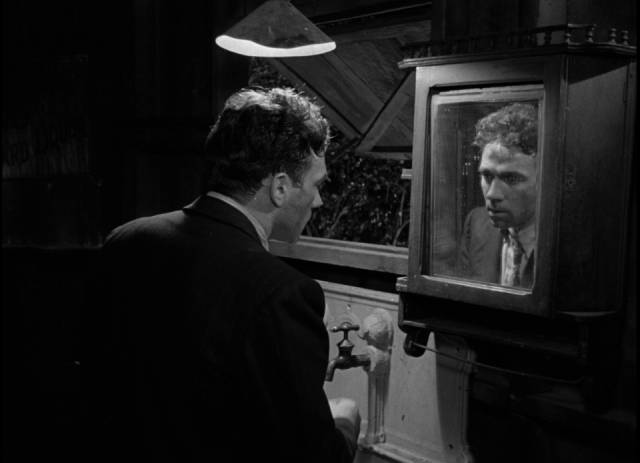 Now a murderer himself, Danny Hawkins (Dane Clark) succumbs to guilt and paranoia in Frank Borzage's Moonrise (1948)