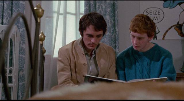 The Visitor contemplates art with Pietro (Andres Jose Cruz Soublette) in Pier Paolo Pasolini's Teorema (1968)