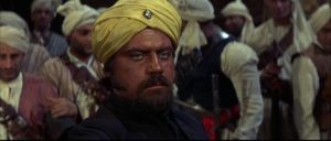 Oliver Reed in blackface as rebel leader Eli Khan in John Gilling's The Brigand of Kandahar (1965)