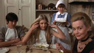 The family amuse themselves by taunting a new friend with arcane rules in Freddie Francis' Mumsy, Nanny, Sonny & Girly (1970)