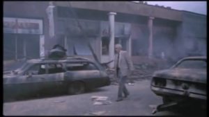 A doctor (Jason Robards) wanders through the ruins in Nicholas Meyer's The Day After (1983)