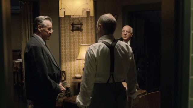Michael Palin, Steve Buscemi and Simon Russell Beale debate their authority in Armando Iannucci's The Death of Stalin (2017)