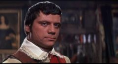 Oliver Reed as Captain Tom Sylvester, a Roundhead with conflicted loyalties in John Gilling's The Scarlet Blade (1963)