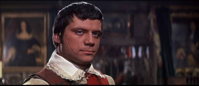 Oliver Reed as Captain Tom Sylvester, a Roundhead with conflicted loyalties in John Gilling's The Scarlet Blade (1963)