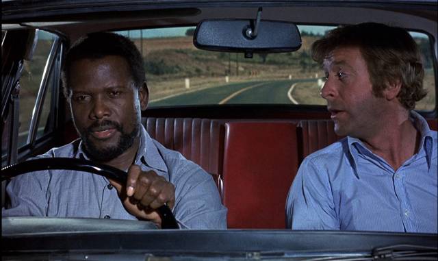 Sidney Poitier and Michael Caine on the run in apartheid South Africa in Ralph Nelson's The Wilby Conspiracy (1975)