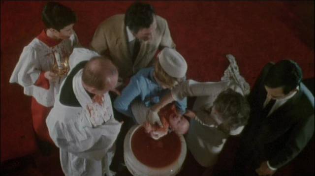 Hints of future problems at Andrew William (Stefan Arngrim)'s baptism in Frank LaLoggia's Fear No Evil (1981)