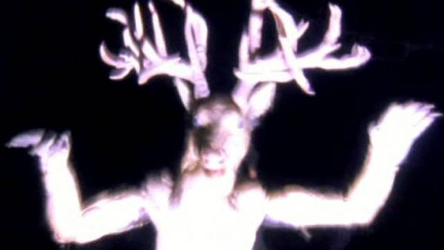 The Wendigo, a woodland spirit angered by human intrusions into its domain in Larry Fessenden's Wendigo (2001)