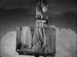 The lookout on a studio-bound ship spots enemy planes in Josef Von Sternberg's The Saga of Anatahan (1953)