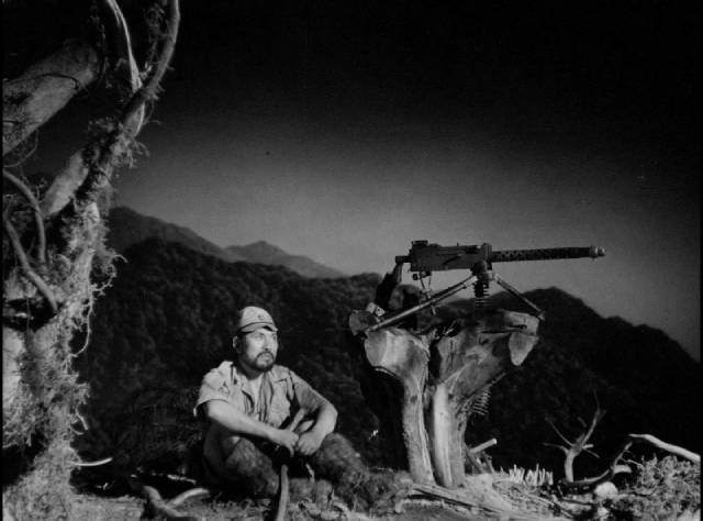 A stranded soldier determined to defend the island in Josej Von Sternberg's The Saga of Anarahan (1953)