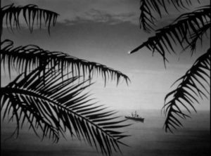 Passing ships announce the end of the war in Josef Von Sternberg's The Saga of Anatahan (1953)