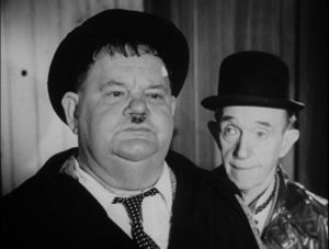 Stan and Ollie, at 60, sustain the comic relationship forged in the mid-1920s in Leo Joannon's Atoll K (1951)