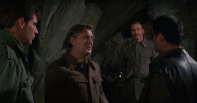 Petrovitch (Alan Badel) distrusts the British in Guy Hamilton's Force 10 From Navarone (1978)