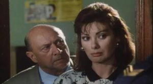 Inspector Datti (Donald Pleasence) is concerned about the safety of Helene Martell (Edwige Fenech) in Ruggero Deodato's Phantom of Death (1988)