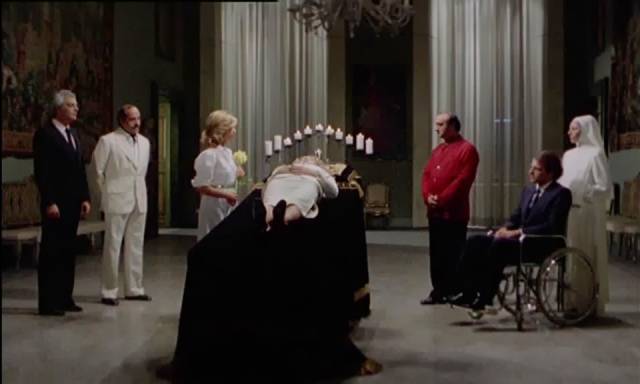 A degenerate aristocratic family gathers for the mother's funeral in Mario Bianchi's Satan's Baby Doll (1982)