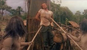 Mike Logan (Giovanni Lombardo Radice) comes to a sticky end in Umberto Lenzi's Cannibal Ferox (1981)