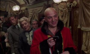 Telly Savalas chews the scenery as Cossack Captain Kazan in Eugenio Martin's Horror Express (1972)