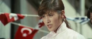 19-year-old Etsuko Shihomi as Li Koryu, kicking butt undercover for the police in the Sister Streetfighter series