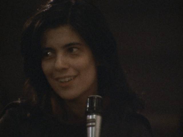 Susan Sontag poses a question to Norman Mailer from the audience in Chris Hegedus and D.A Pennebaker's Town Bloody Hall (1979)