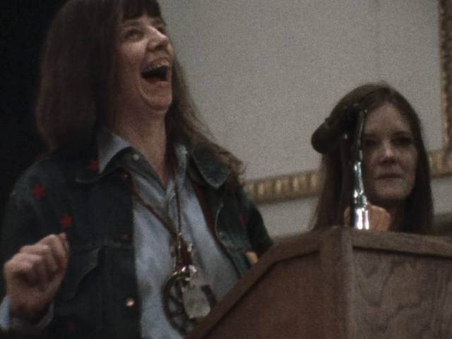 Writer Jill Johnson takes pleasure in her own performance in Chris Hegedus and D.A. Pennebaker's Town Bloody Hall (1979)