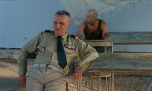 Commander Forestier (Michel Subor) is puzzled by Galoup's behaviour in Claire Denis' Beau Travail (1999)
