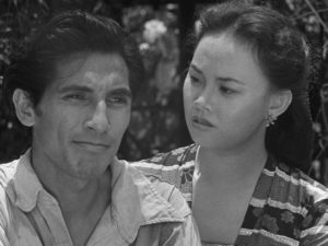 Iskandar (A.N. Alcaff) feels little connection with his fiancee Norma (Netty Herawaty) in Usmar Ismail's After the Curfew (1954)
