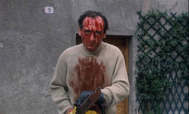 A murderous figment of the director's imagination in Lucio Fulci's Cat in the Brain (1990)