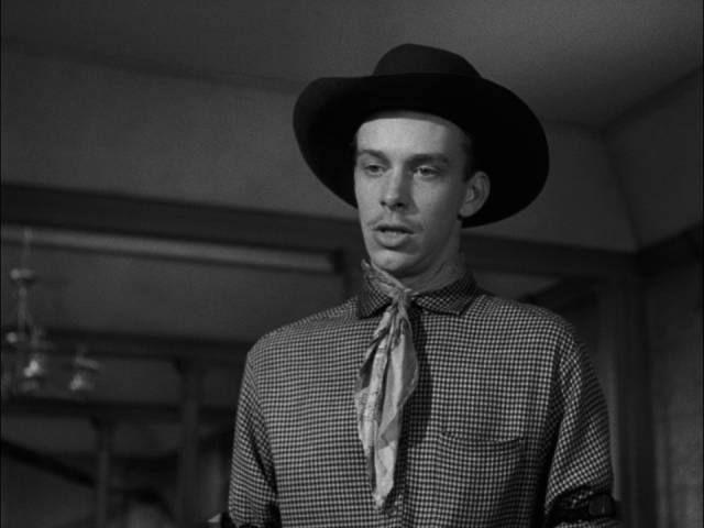 Local wannabe Hunt Bromley (Skip Homeier) tries to provoke a showdown in Henry King's The Gunfighter (1950)