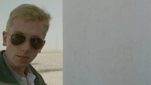 Trainee hitman Myron (Tim Roth) may not be cut out for the job in Stephen Frears' The Hit (1984)