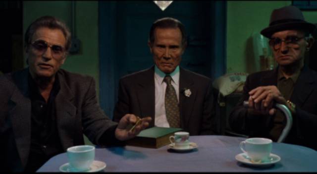 Sonny Valerio (Cliff Gorman), Ray Vargo (Henry Silva) and family consigliere (Gene Ruffini) order a hit in Jim Jarmusch's Ghost Dog: The Way of the Samurai (1999)