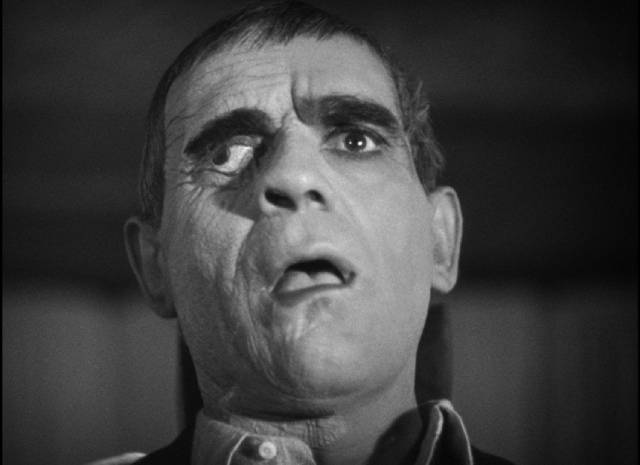 Criminal Edmond Bateman (Boris Karloff) after asking Dr, Richard Vollin for a make-over in Lew Landers' The Raven (1935)