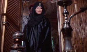 Lin Tang (Tsai Chin) supports her father's evil schemes without reservation in Jess Franco's The Castle of Fu Manchu (1969)