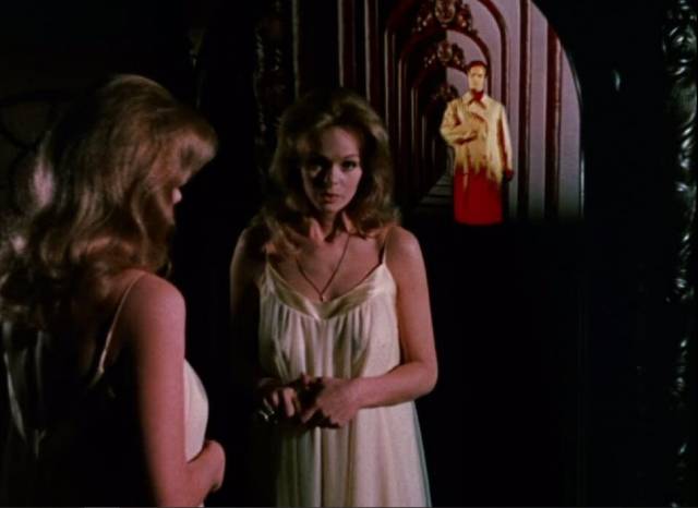 Barbara (Lynda Day) sees her dead fiancee Paul Varney (Bradford Dillman) in an alternate world through the mirror in Paul Wendkos' Fear No Evil (1968)