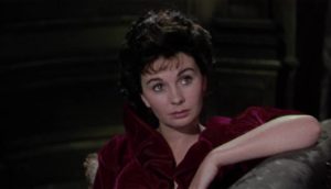 Lily (Jean Simmons) misjudges her newfound power in Arthur Lubin's Footsteps in the Fog (1955)