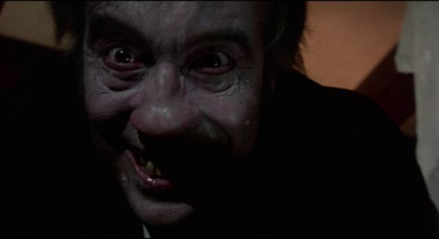 The make-up design for Mr. Blake (Christopher Lee) edges towards inadvertent comedy in Stephen Weeks' I, Monster (1971)