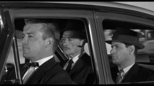 Sandy McLain (Richard Jaeckel) drives killers Julian (Robert Keith) and Dancer (Eli Wallach) around San Francisco in Don Siegel's The Lineup (1958)