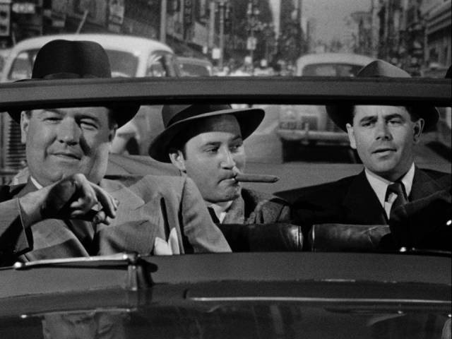 Frank Warren is taken for a ride by mob lawyer Edward J. O’Rourke (Barry Kelley) in Joseph H. Lewis' The Undercover Man (1949)