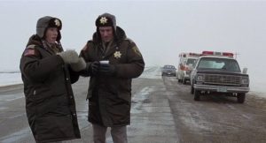 Marge Gunderson (Frances McDormand) investigates violent crimes in Minnesota in the Coen Brothers' Fargo (1996)