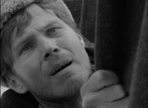 ... while Rybak (Vladimir Gostyukhin) is tormented by his betrayal in Larisa Shepitko's The Ascent (1977)