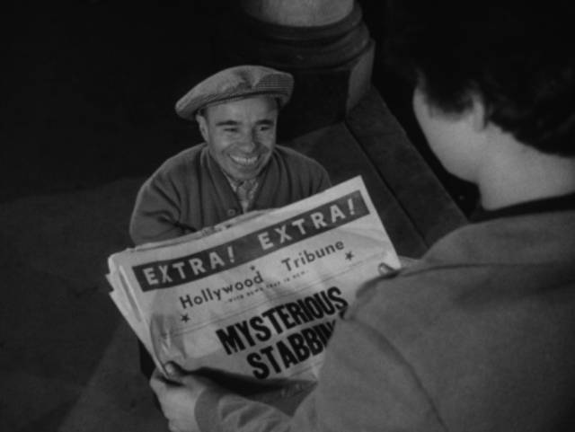 A newspaper foreshadows what will happen later in the evening in John Parker's Dementia (1953)