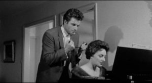 Claude (Vince Edwards) has a psychological block about killing women in Irving Lerner's Murder by Contract (1958)