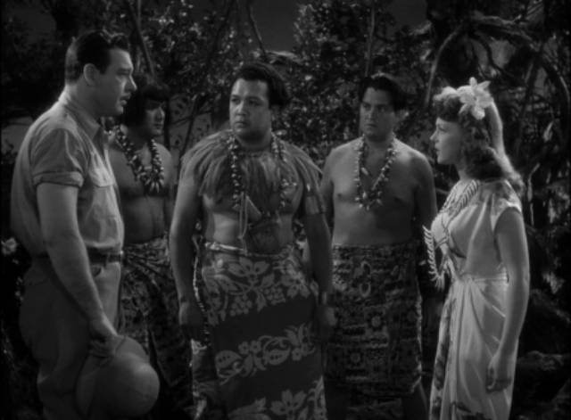 Norman Reed (Chaney) meets Paula (Anne Gwynne) at a sacred native ceremony in Reginald Le Borg's Weird Woman (1943)