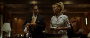 Nicholas Van Orton (Michael Douglas) offends waitress Kristine (Deborah Kara Unger) at his club in David Fincher’s The Game (1997)