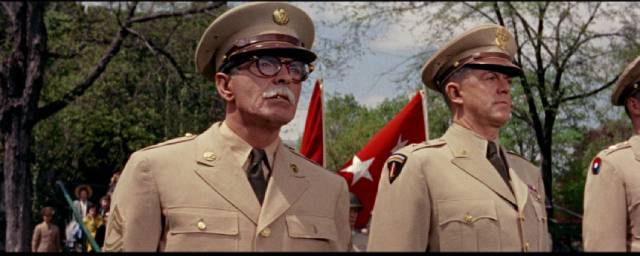 Marty Maher (Tyrone Power) watches the cadets parade in his honour in John Ford's The Long Gray Line (1955)