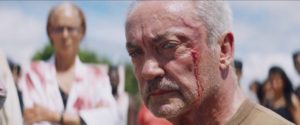 The villagers turn the tables on the hunters and their guide (Udo Kier) in Kleber Mendonça Filho and Juliano Dornelles’s Bacurau (2019)
