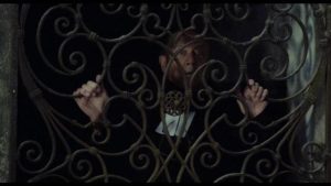 Weak-willed priest Don Alvise (Donald Pleasence) is no match for the vampire in Augusto Caminito’s Nosferatu in Venice (1988)